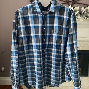 Men’s District 49 Plaid Button Down Shirt, XXL